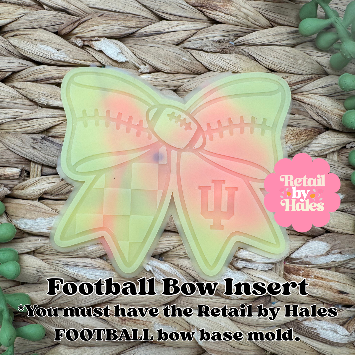 Indiana Hoosiers Football Bow Insert Freshie Mold