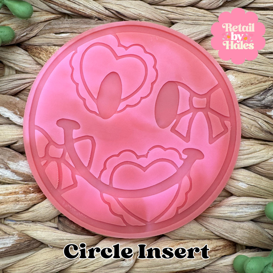 Lace Hearts and Bows Smile Round Insert for Circle Freshie Mold