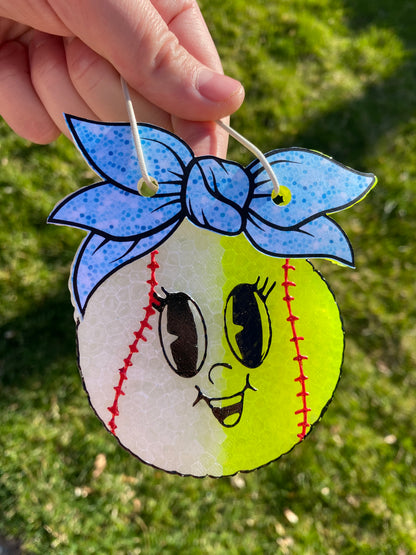 Baseball / Softball with Bow Freshie Mold