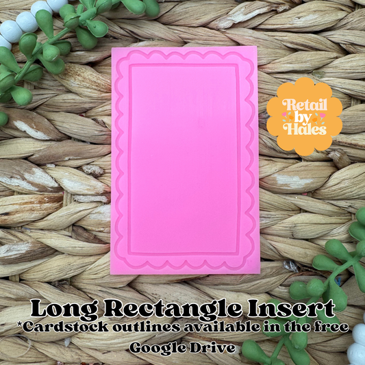 Blank for Cardstock LONG RECTANGLE Insert Freshie Mold