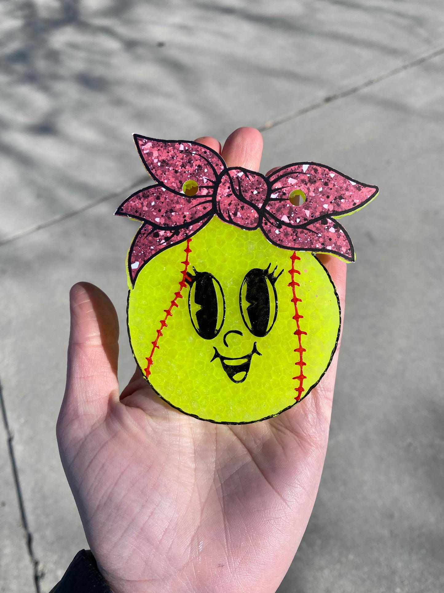 Baseball / Softball with Bow Freshie Mold