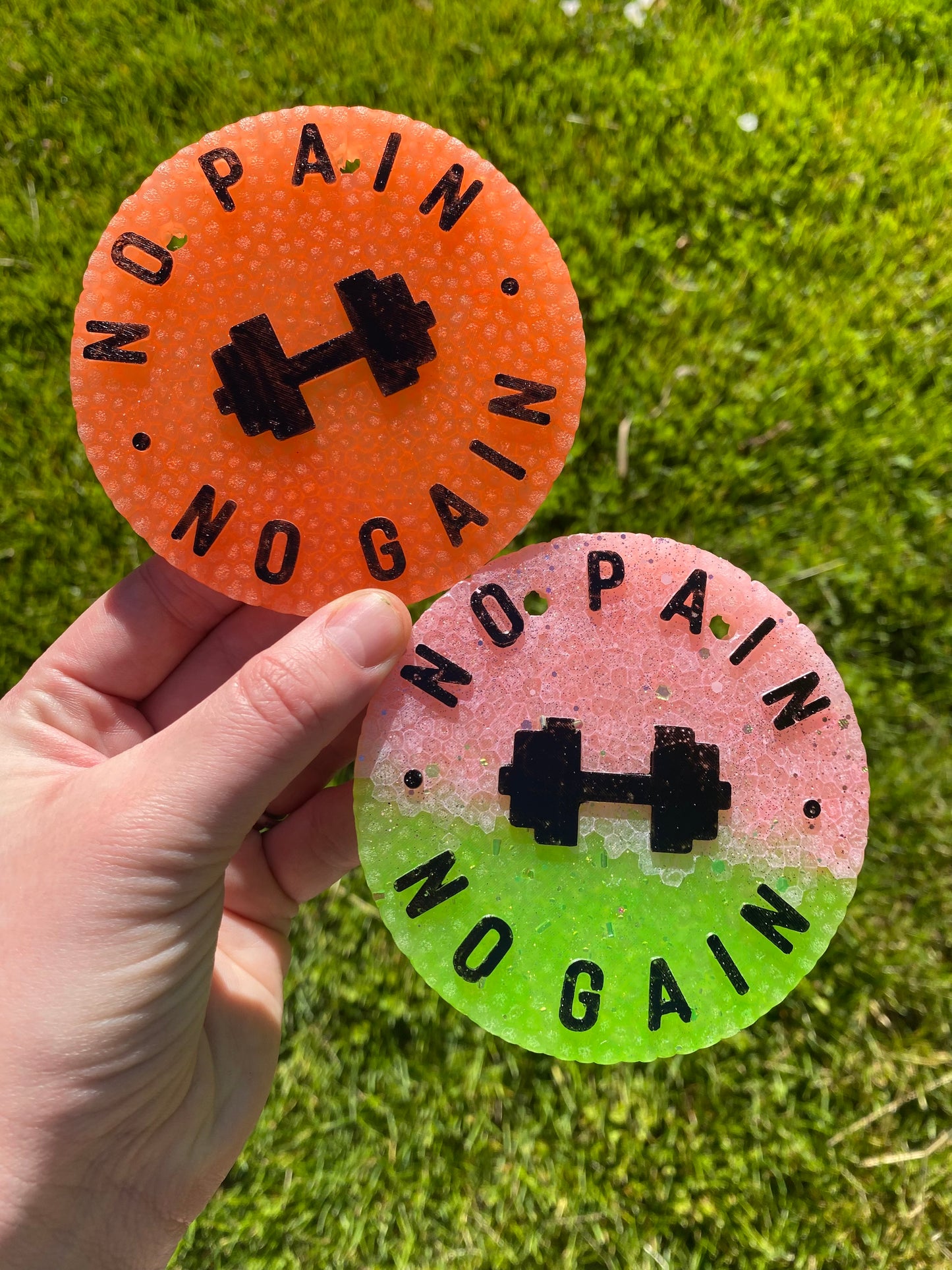 No Pain No Gain Masculine Colors Gym Weights Lifting Freshie