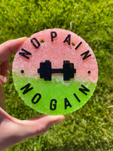 Load image into Gallery viewer, No Pain No Gain Feminine Colors Gym Weights Lifting Freshie
