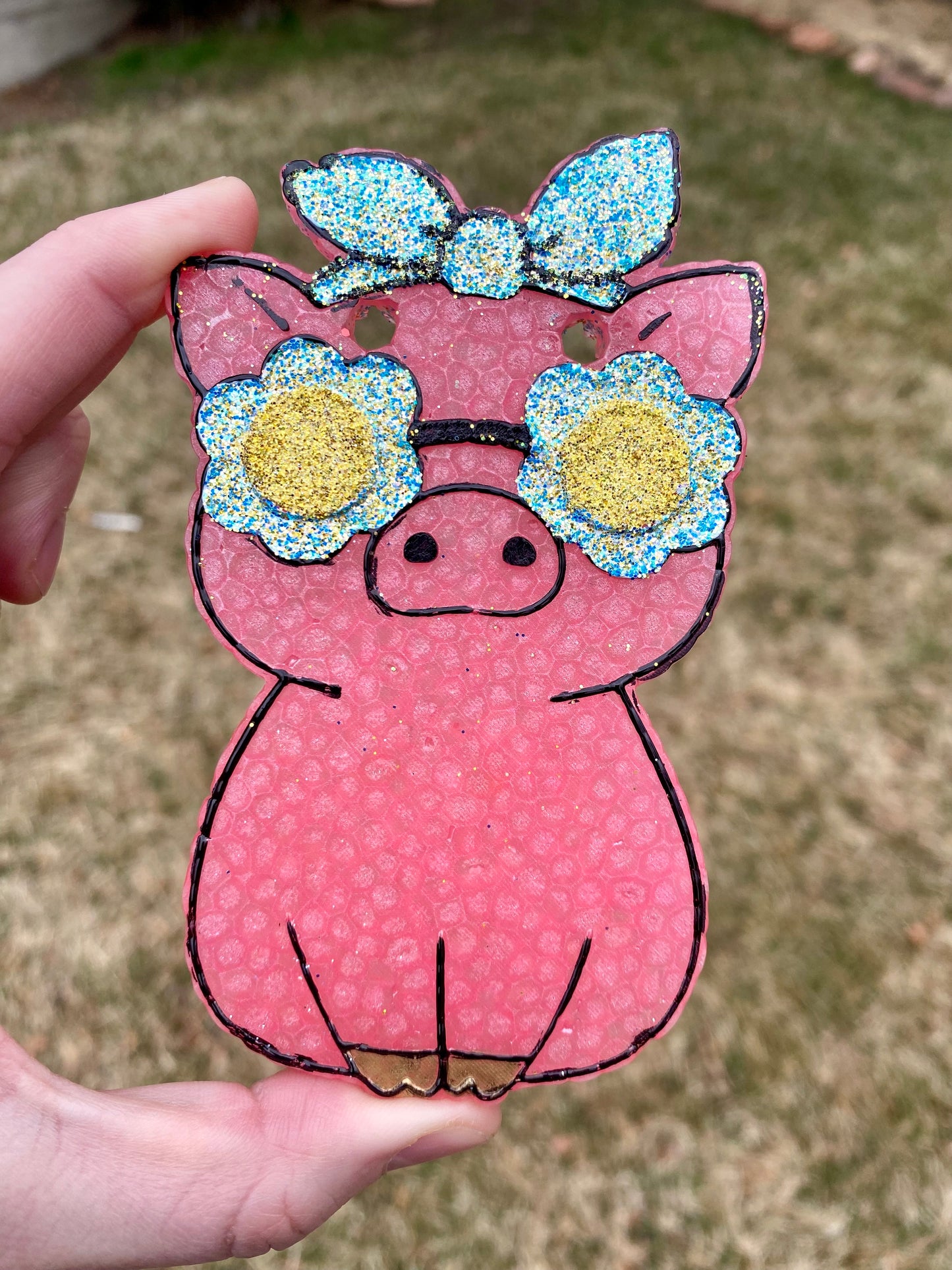 Pig with Flower Glasses Mold