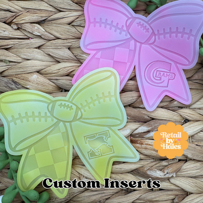 CUSTOM Football Bow Insert Freshie Mold