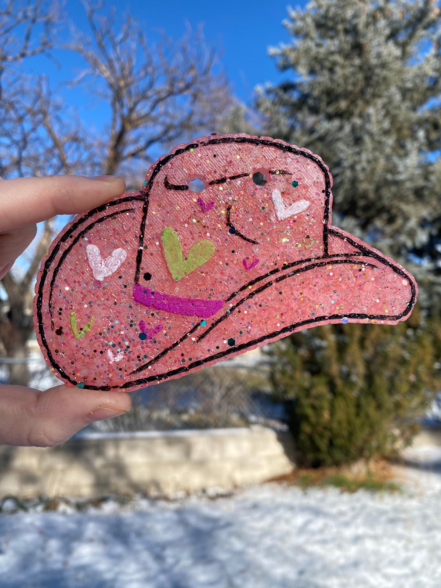 Cowboy Hat with Hearts Freshie