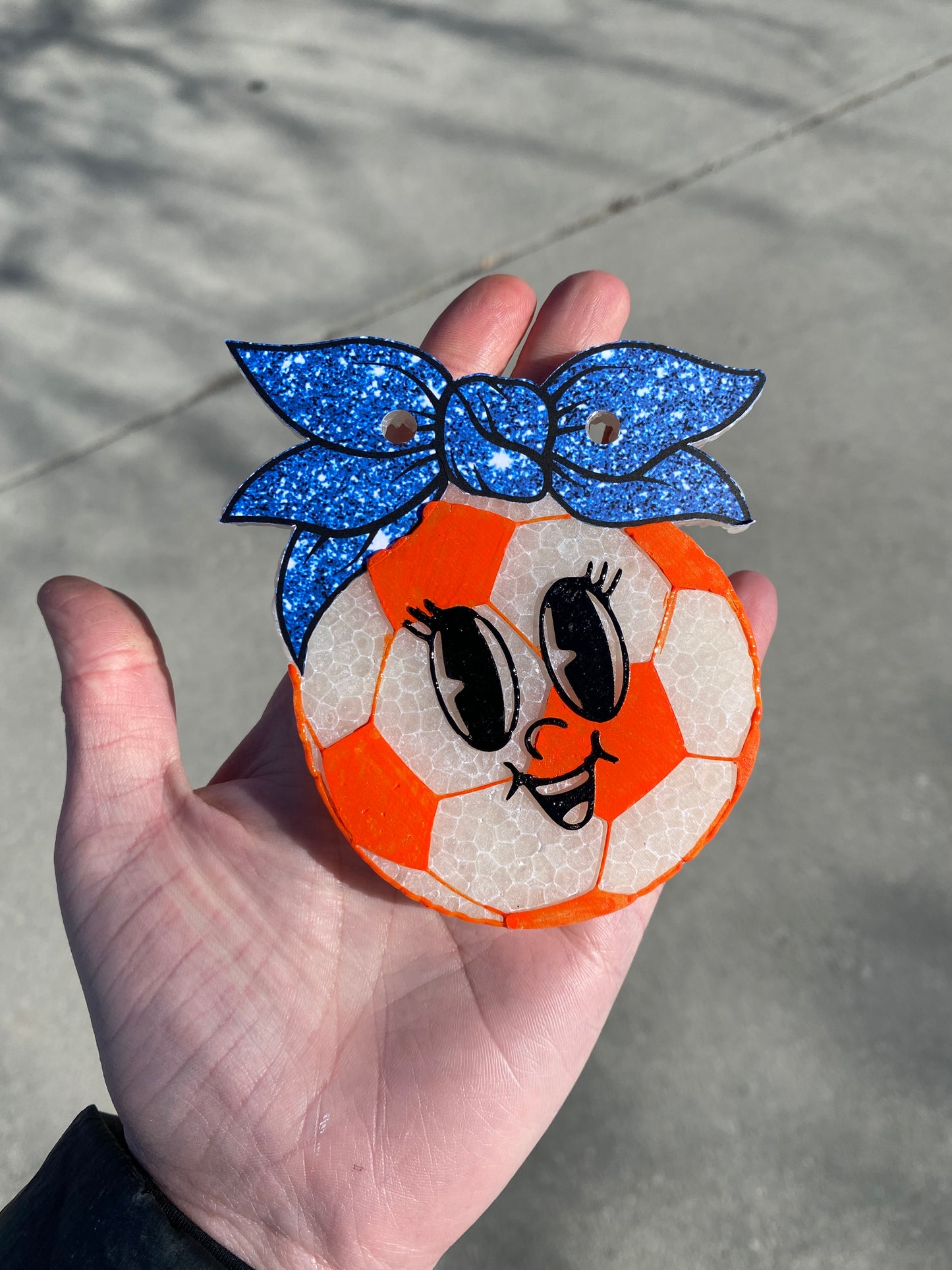 Soccer Ball with Bow Freshie Mold