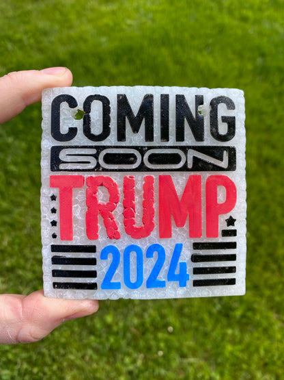 Coming Soon Trump 2024 Red White and Blue Freshie