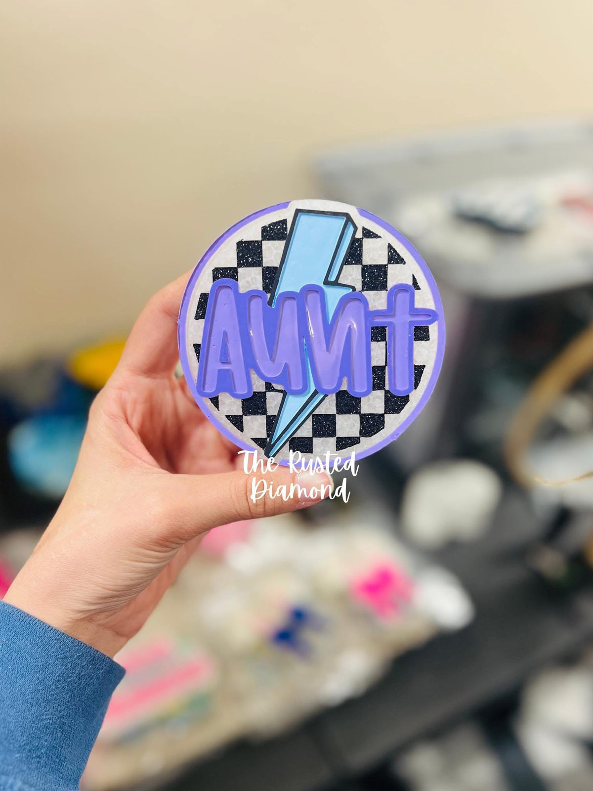 Aunt Lightning Round Insert for Circle Freshie Mold