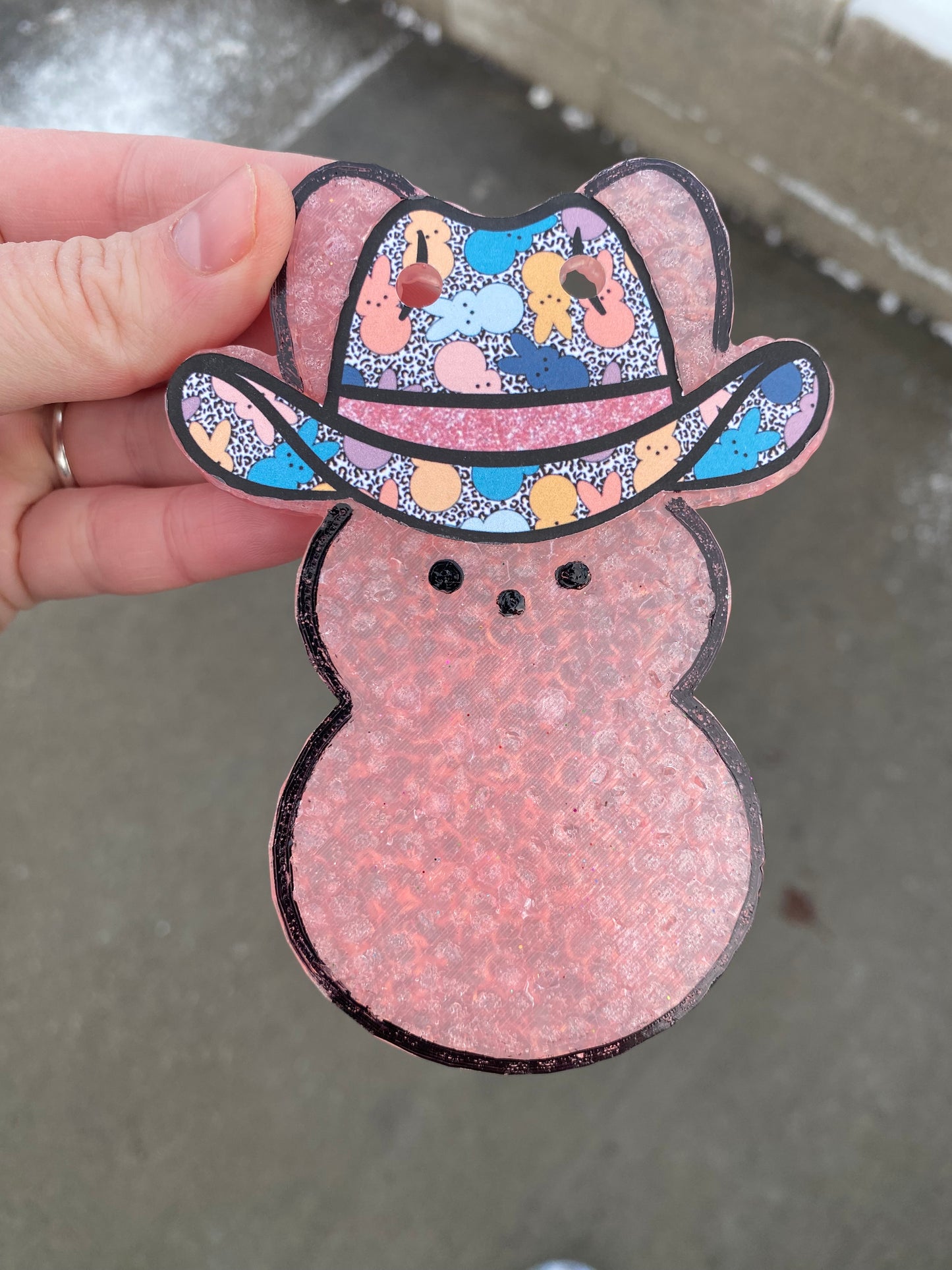 Bunny with Cowboy Hat Freshie