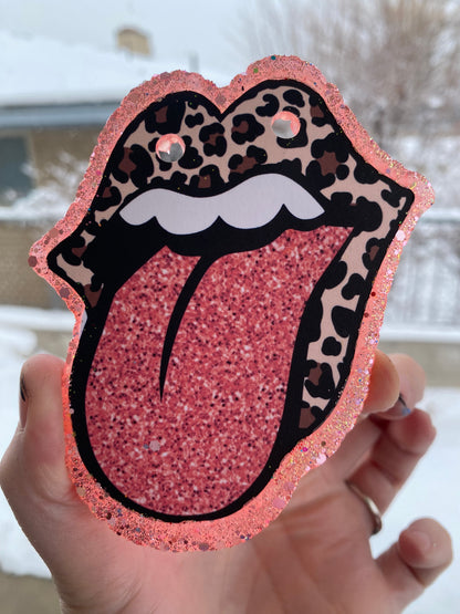 Tongue- Leopard Glitter Freshie