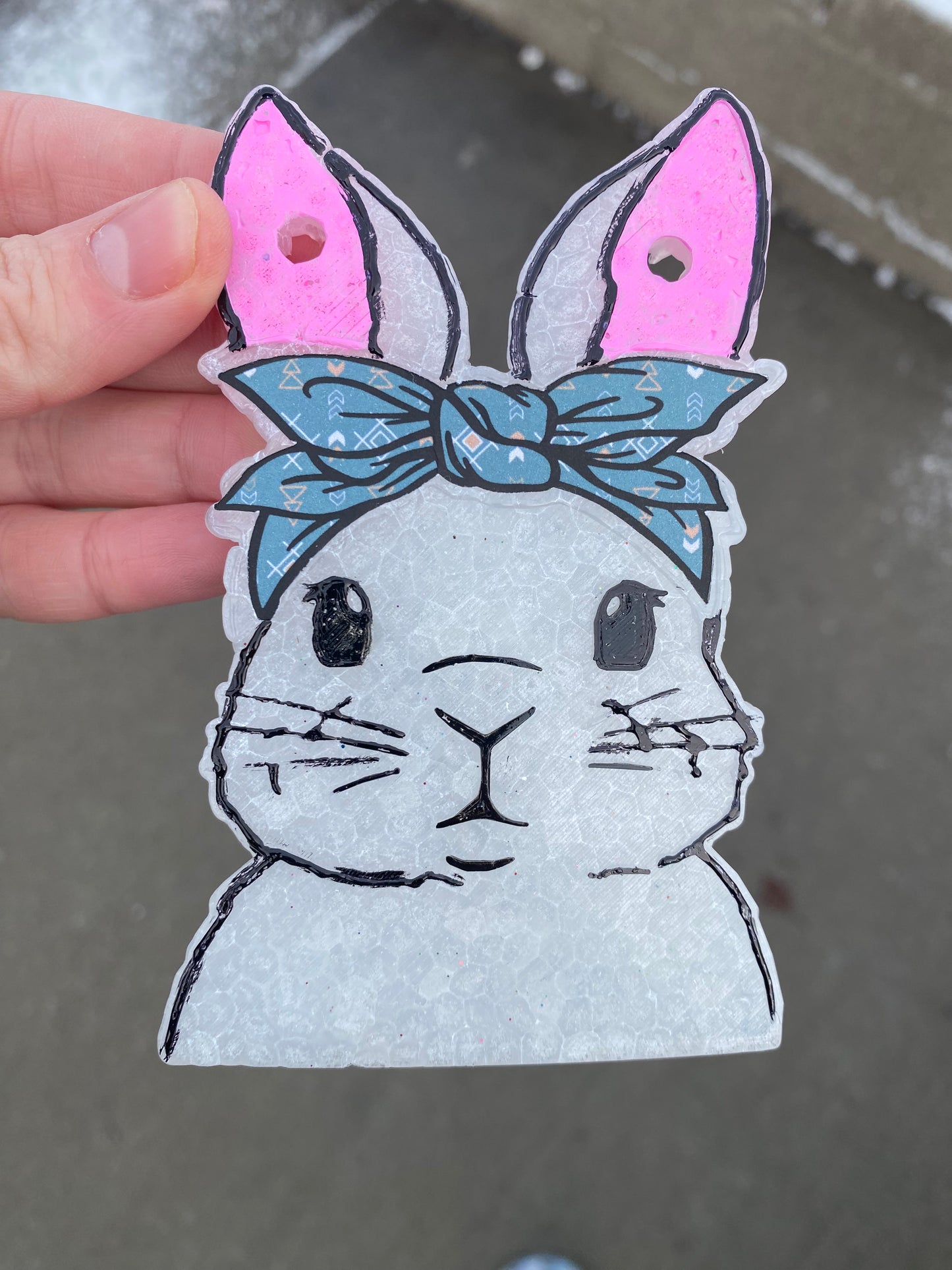 Bunny Rabbit with Easter Bow Freshie