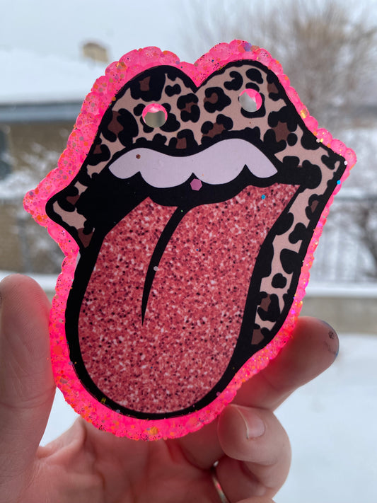 Tongue- Leopard Glitter Freshie