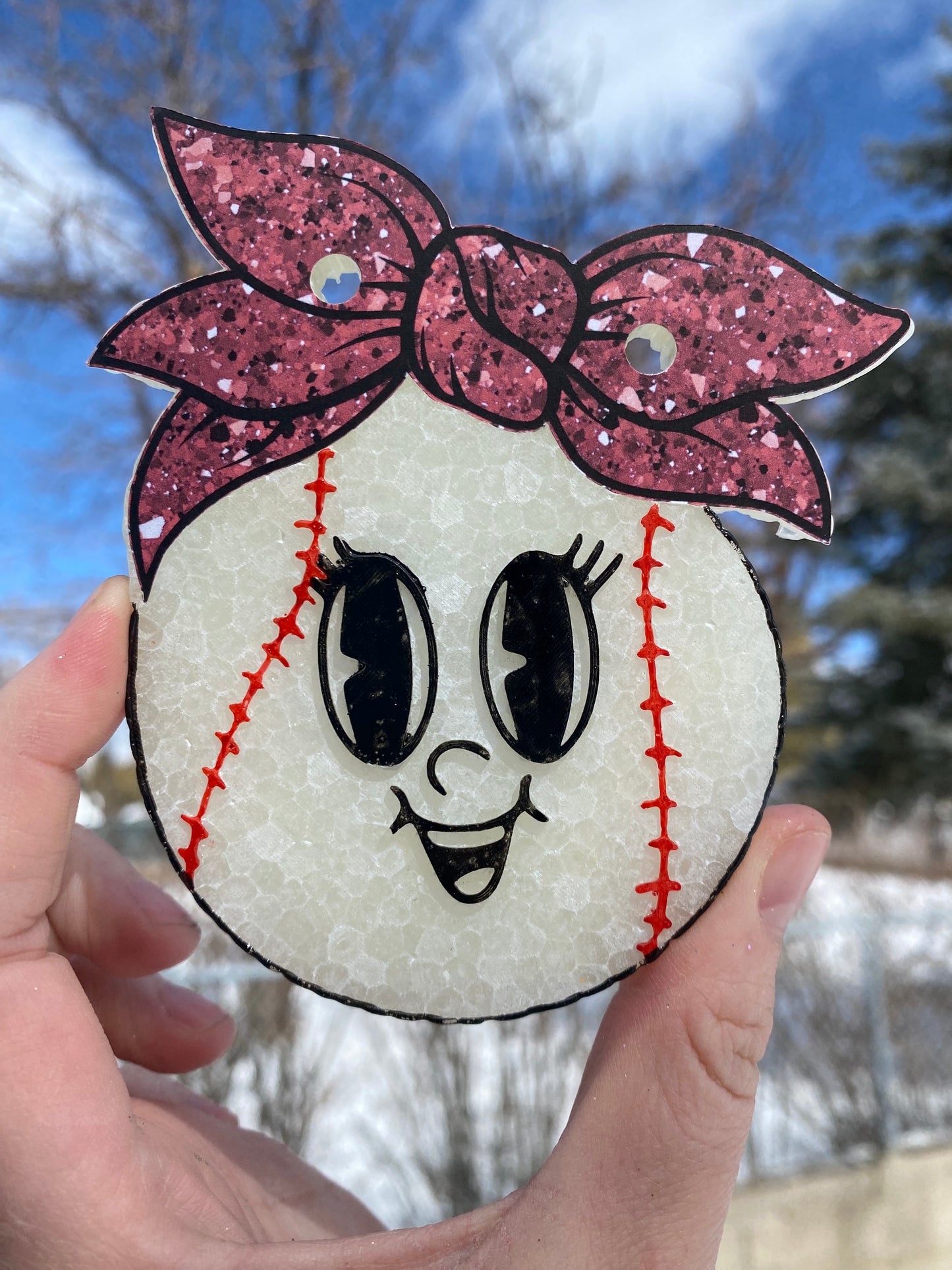 Baseball / Softball with Bow Freshie Mold