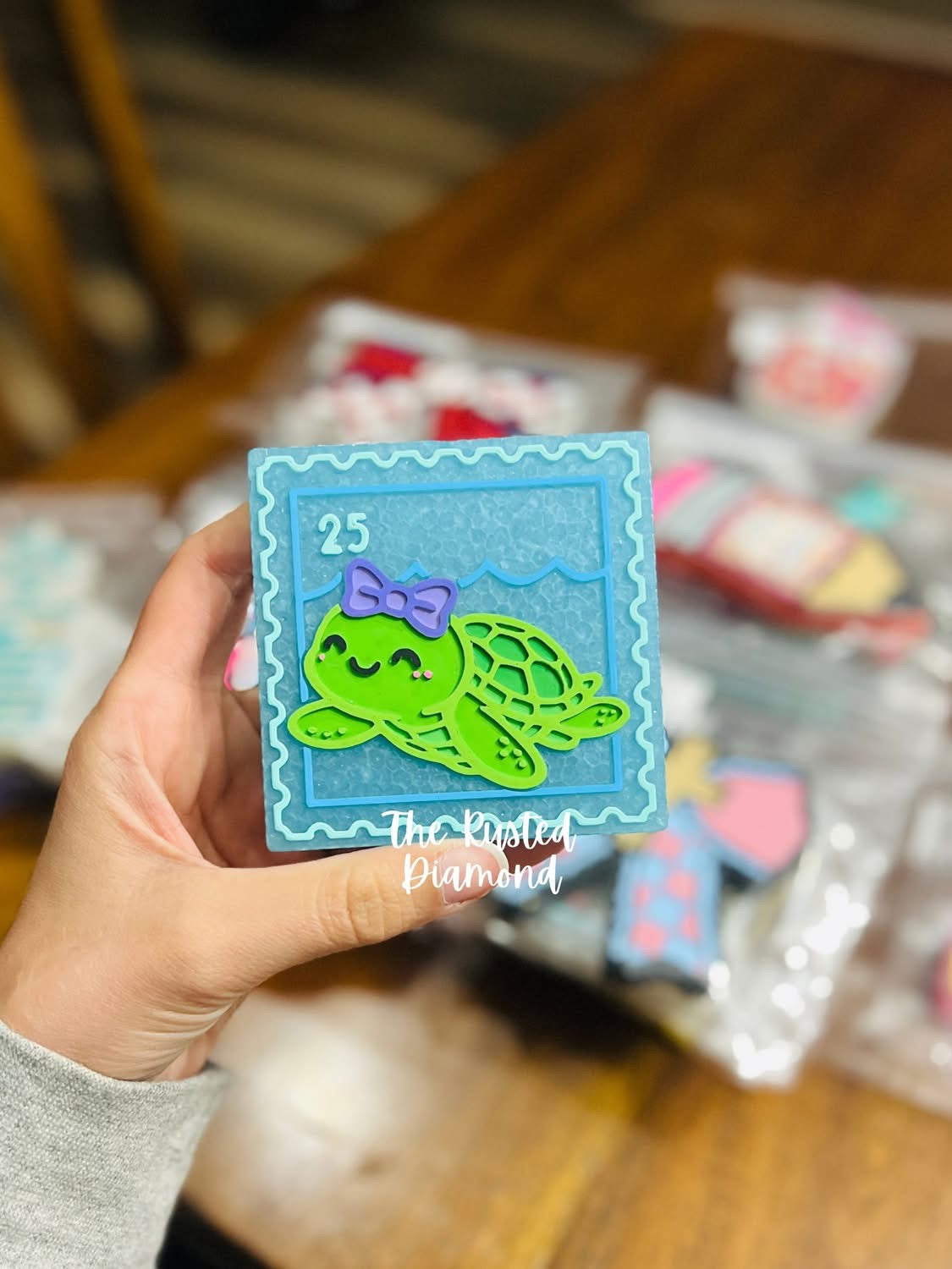 Turtle Stamp Square INSERT Freshie Mold
