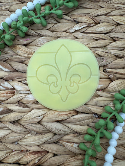 Mardi Gras Fleur De Lis Round Insert for Circle Freshie Mold
