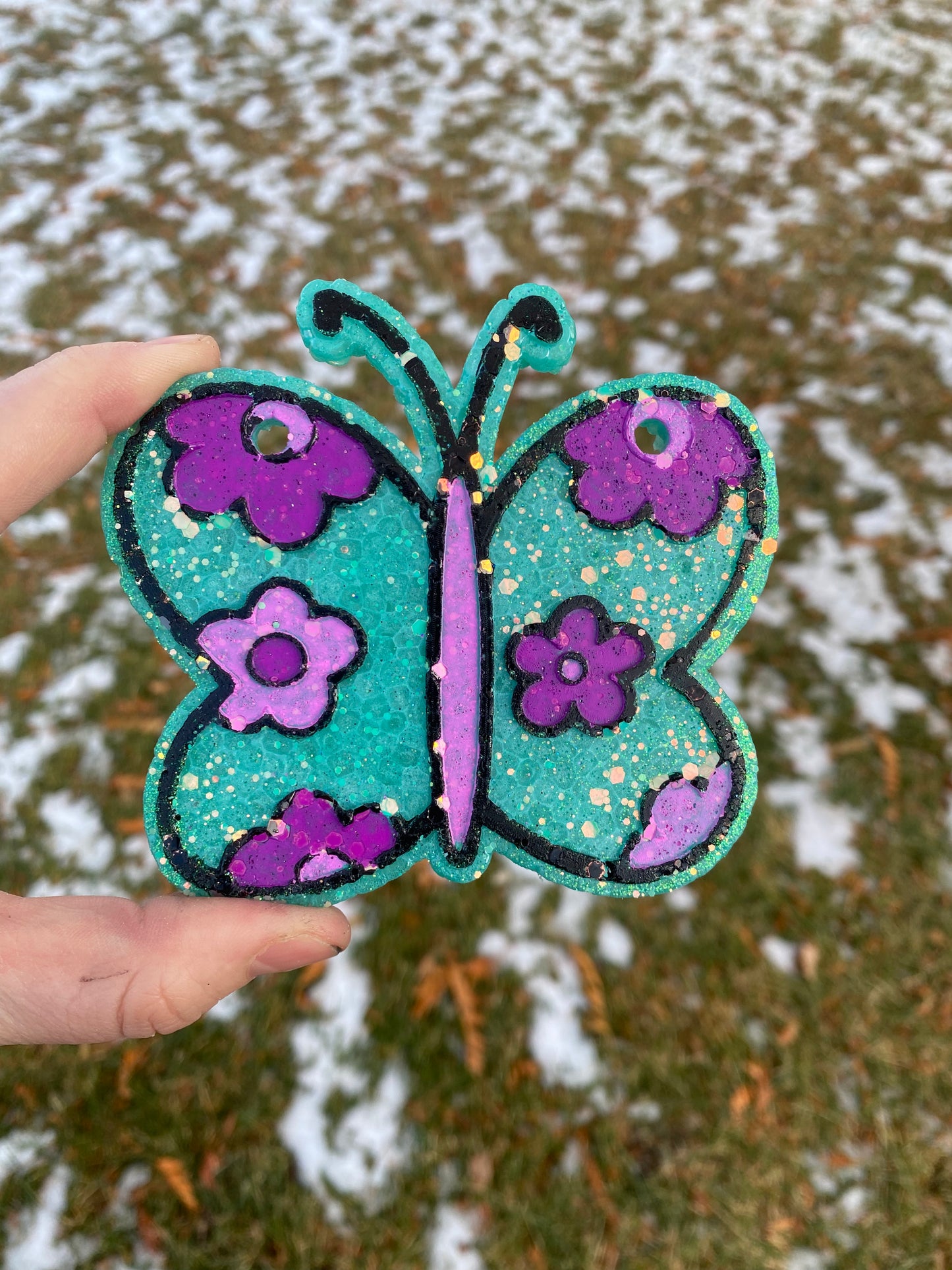 Floral Butterfly Freshie