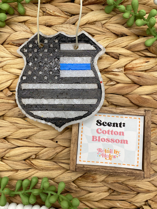 220- Police Badge  - STICKY PAINT DISCOUNTED- Cotton Blossom