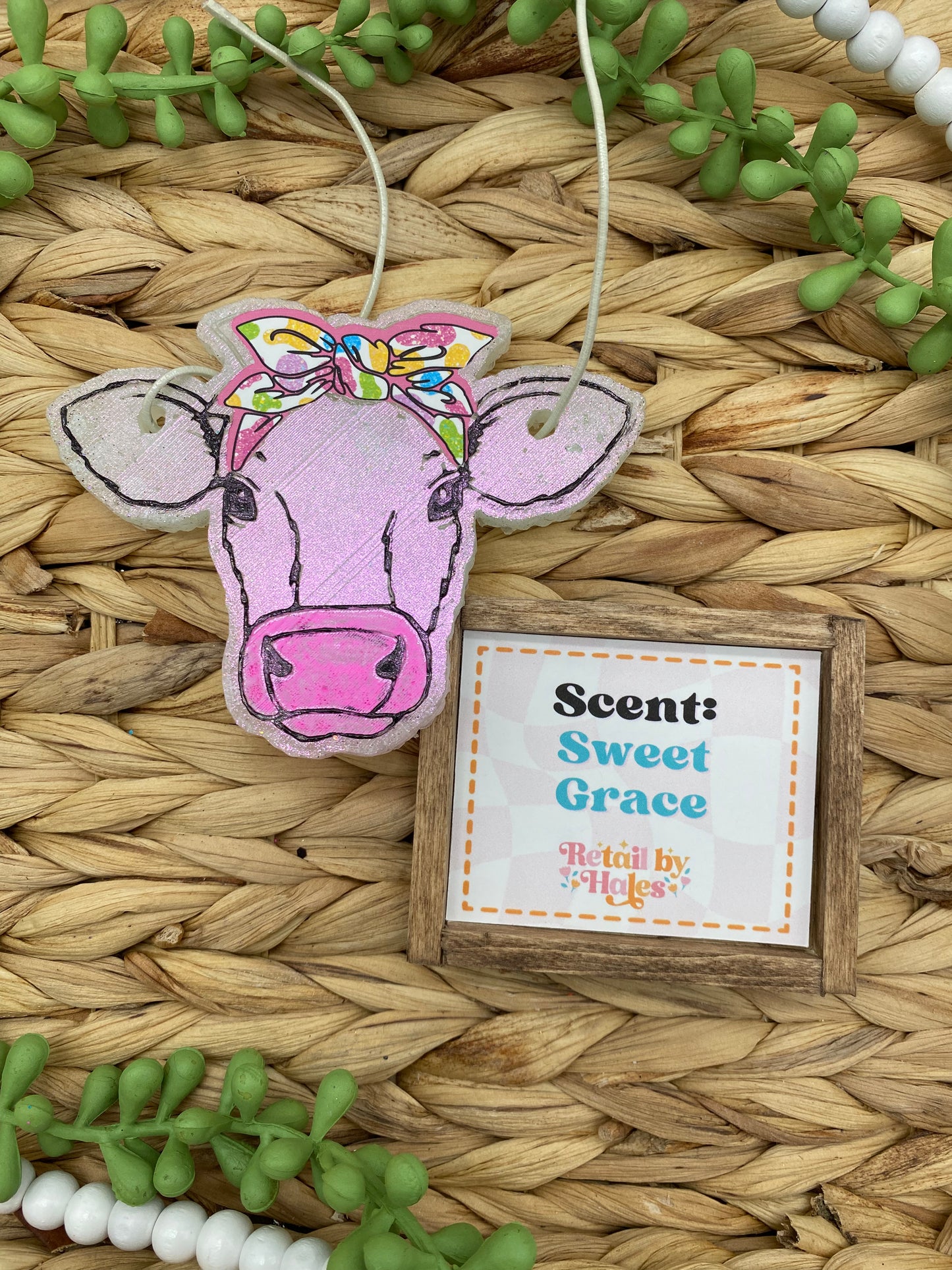 226- Cow with Bow Animal Western -  Sweet Grace