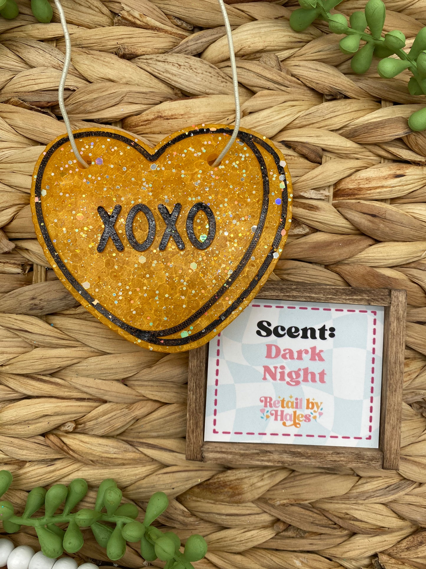 284- CLEARANCE XOXO Conversation Heart Valentine- Dark Night