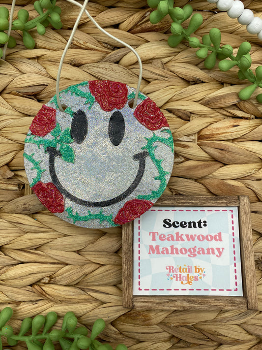 287- CLEARANCE Roses Valentine Smile- Teakwood Mahogany