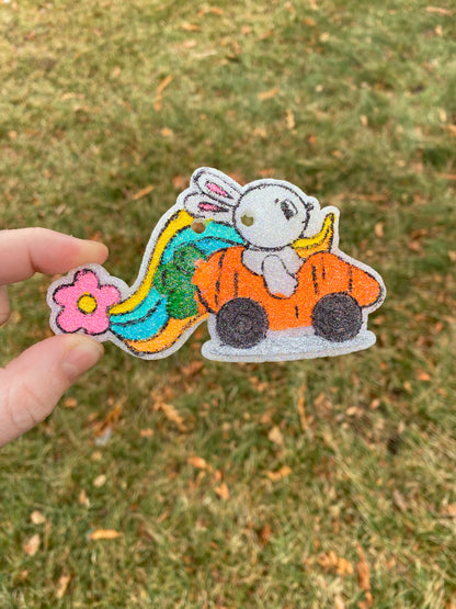 Bunny in Rainbow Car Freshie Mold for easter, car freshie designs oven safe silicone cross mold for resin cross easter mold easter freshie