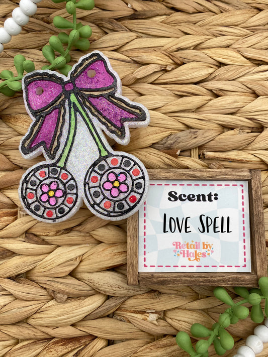 230 -Poker Chip Cherry - Love Spell - flowers, poker, cherry, playing cards