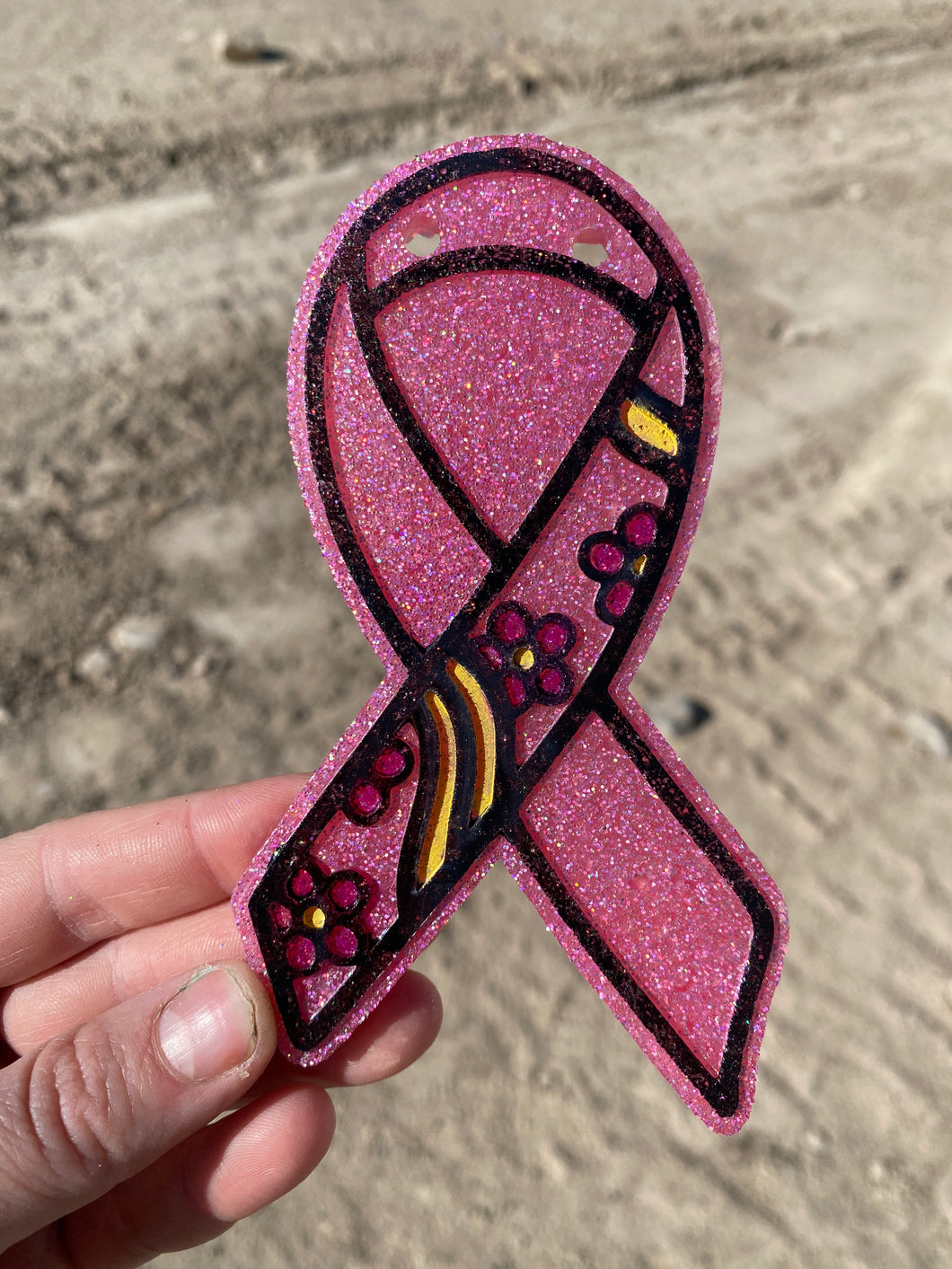 Floral Ribbon- Cancer, Suicide Awareness, Awareness Ribbon Freshie