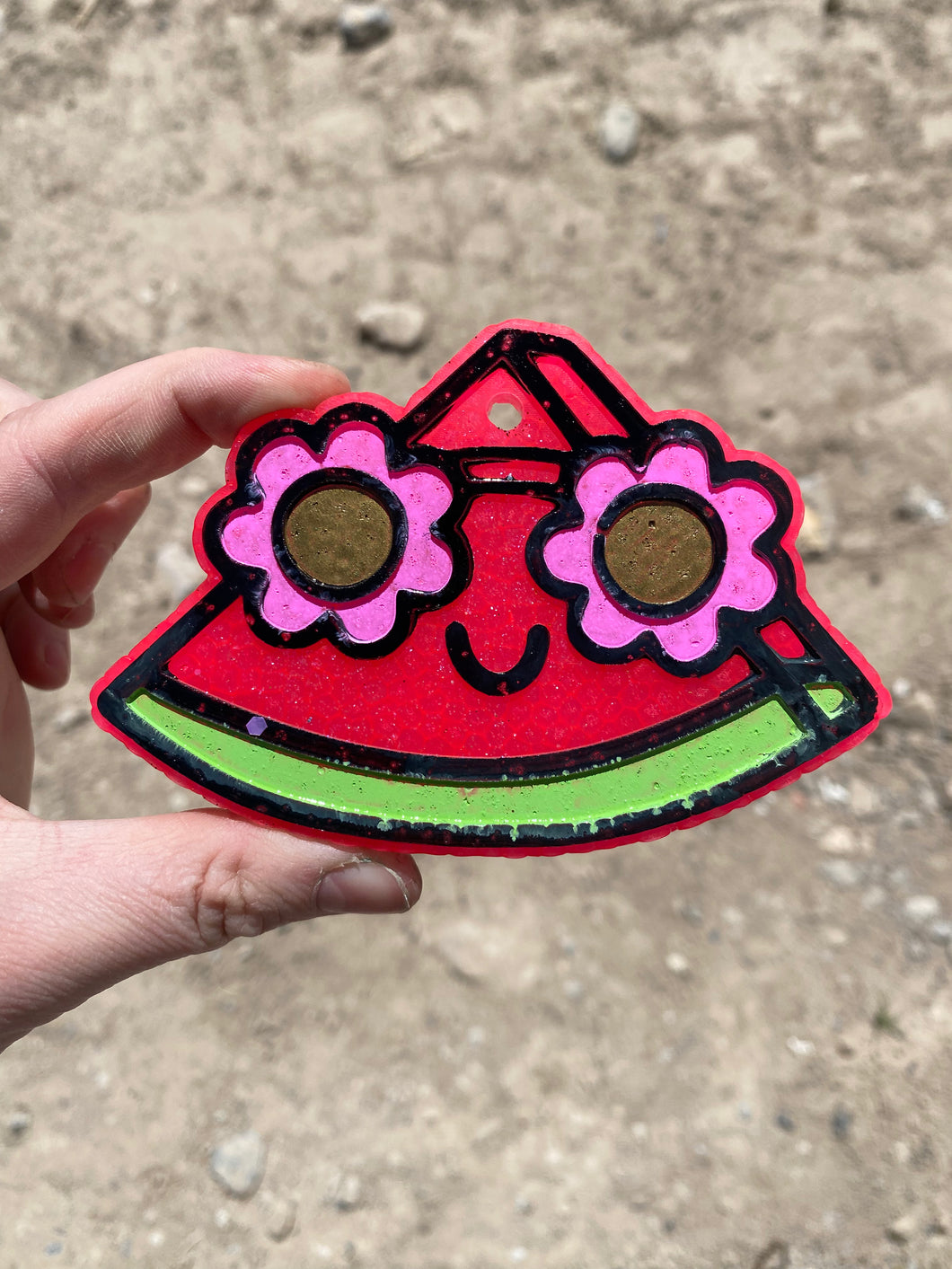 Watermelon with Flower Glasses Freshie