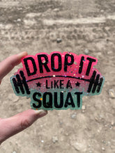 Load image into Gallery viewer, Drop It Like A Squat Freshie Mold, Weight Lifting Silicone Mold, Gym Bro Freshie Mold, Working Out Mold, Health Mold, Gym Life Freshie Mold
