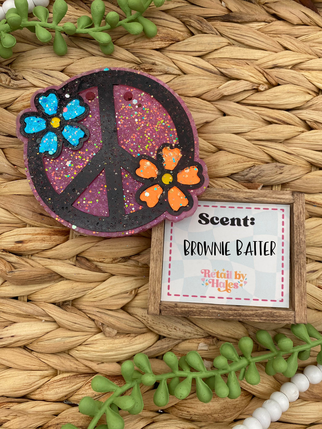 129- Peace Sign - Brownie Batter - flower, floral, spring, summer