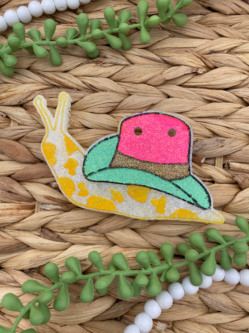308 - Cowboy Snail - Watermelon Lemonade - Summer  - Western - Cowgirl - Cow print - Slug