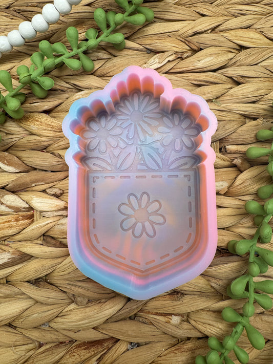 B Grade- flower pocket cardstock outline available