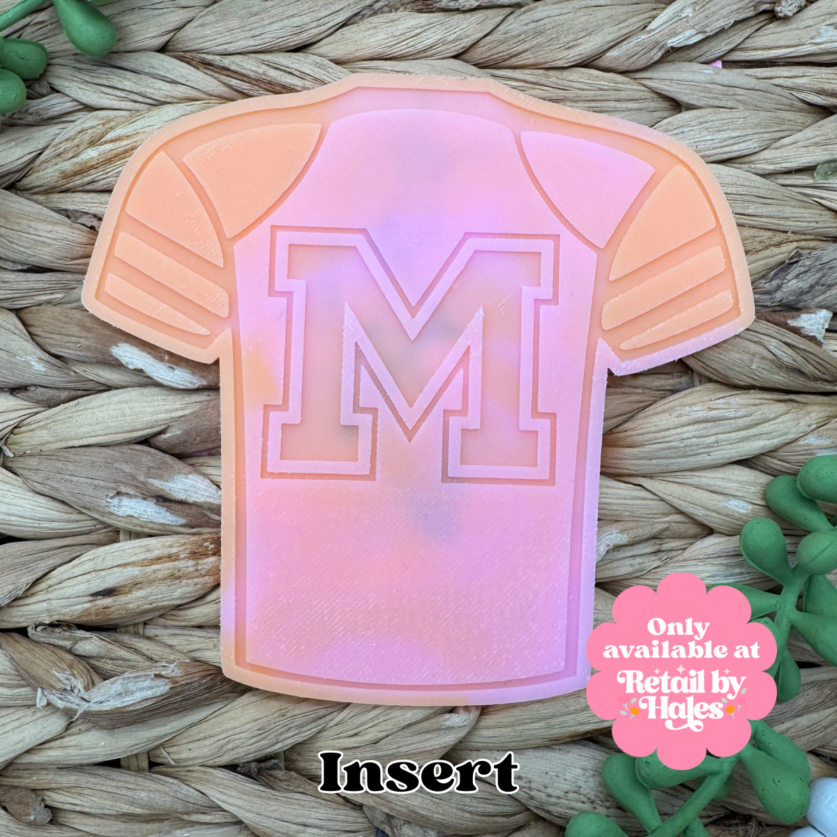 M Varsity Letter Football Jersey Insert Freshie Mold