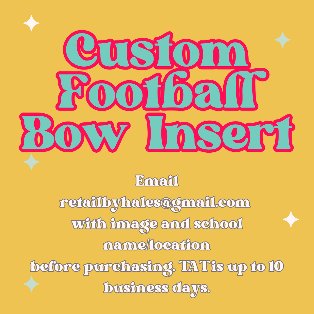 CUSTOM Football Bow Insert Freshie Mold
