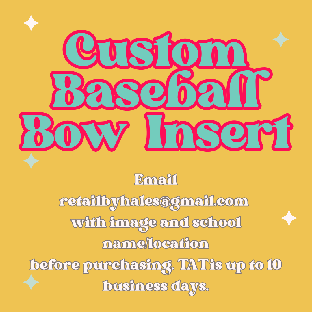 CUSTOM Baseball Bow Insert Freshie Mold