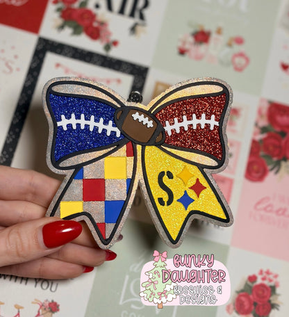 Steelers Pittsburgh Football Bow Insert Freshie Mold