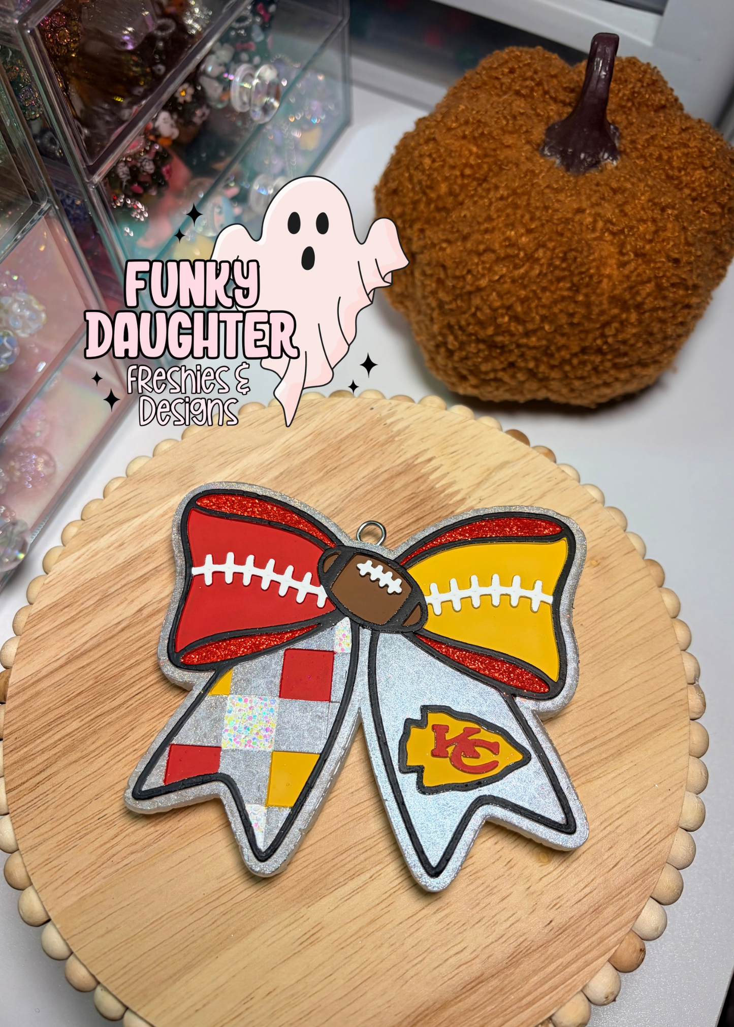 Kansas City Chiefs Football Bow Insert Freshie Mold
