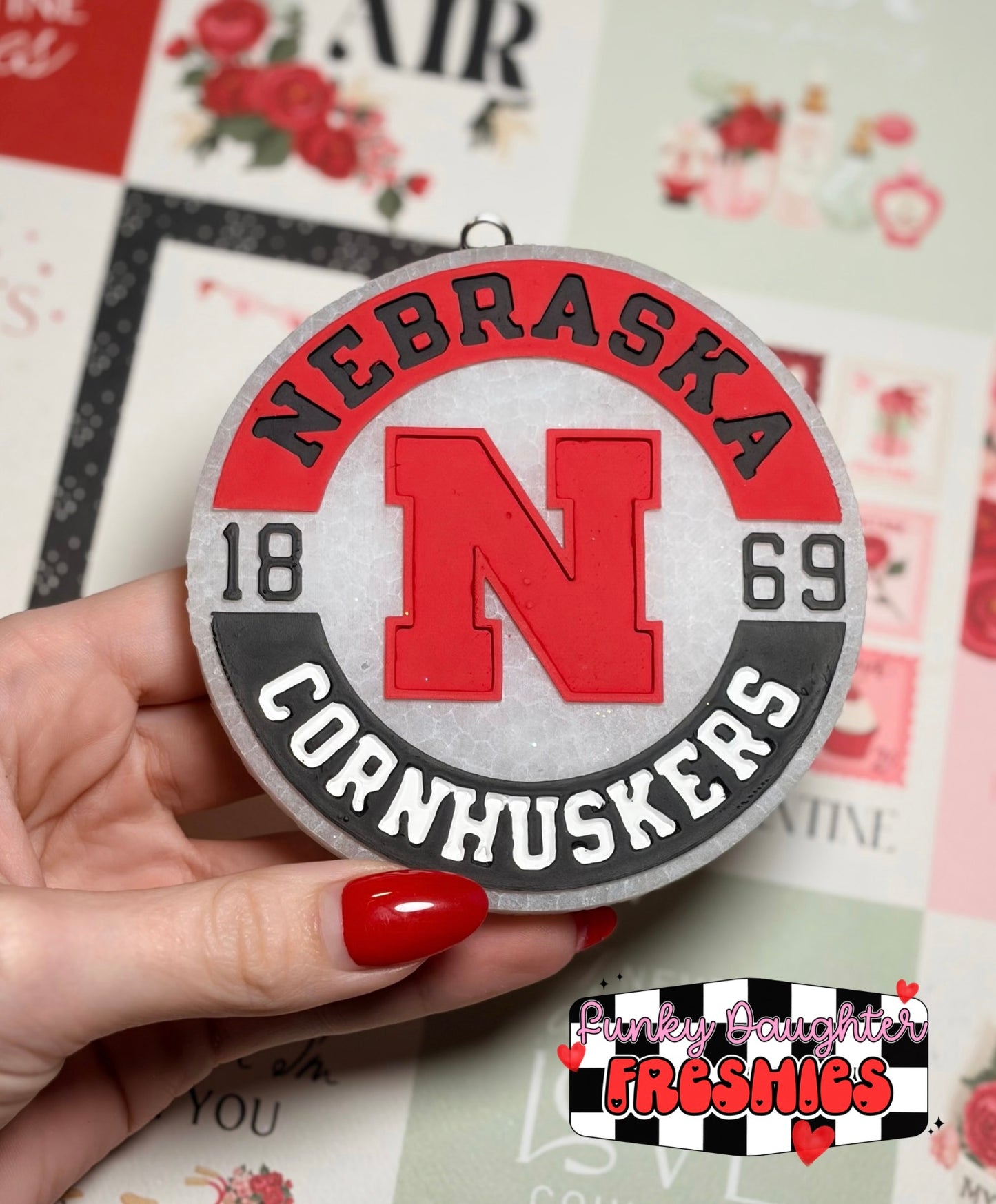 Nebraska Cornhusker Round Insert for Circle Freshie Mold