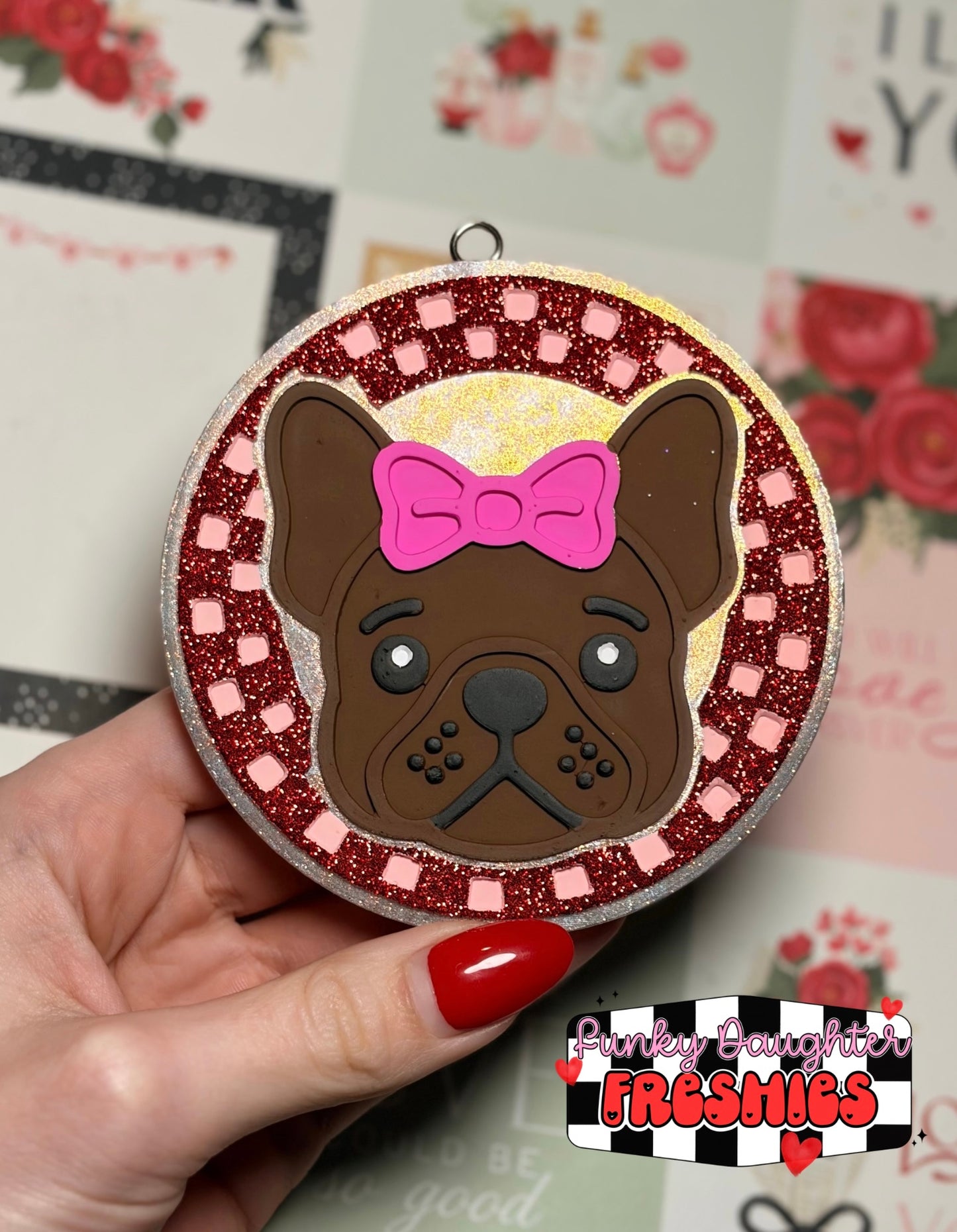 Frenchie Round Insert for Circle Freshie Mold