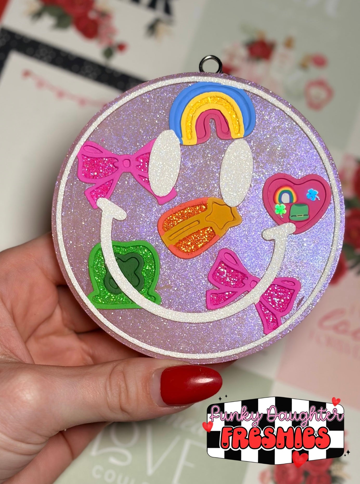 Lucky Charms St. Patrick's Day Smile Insert for Circle Freshie Mold