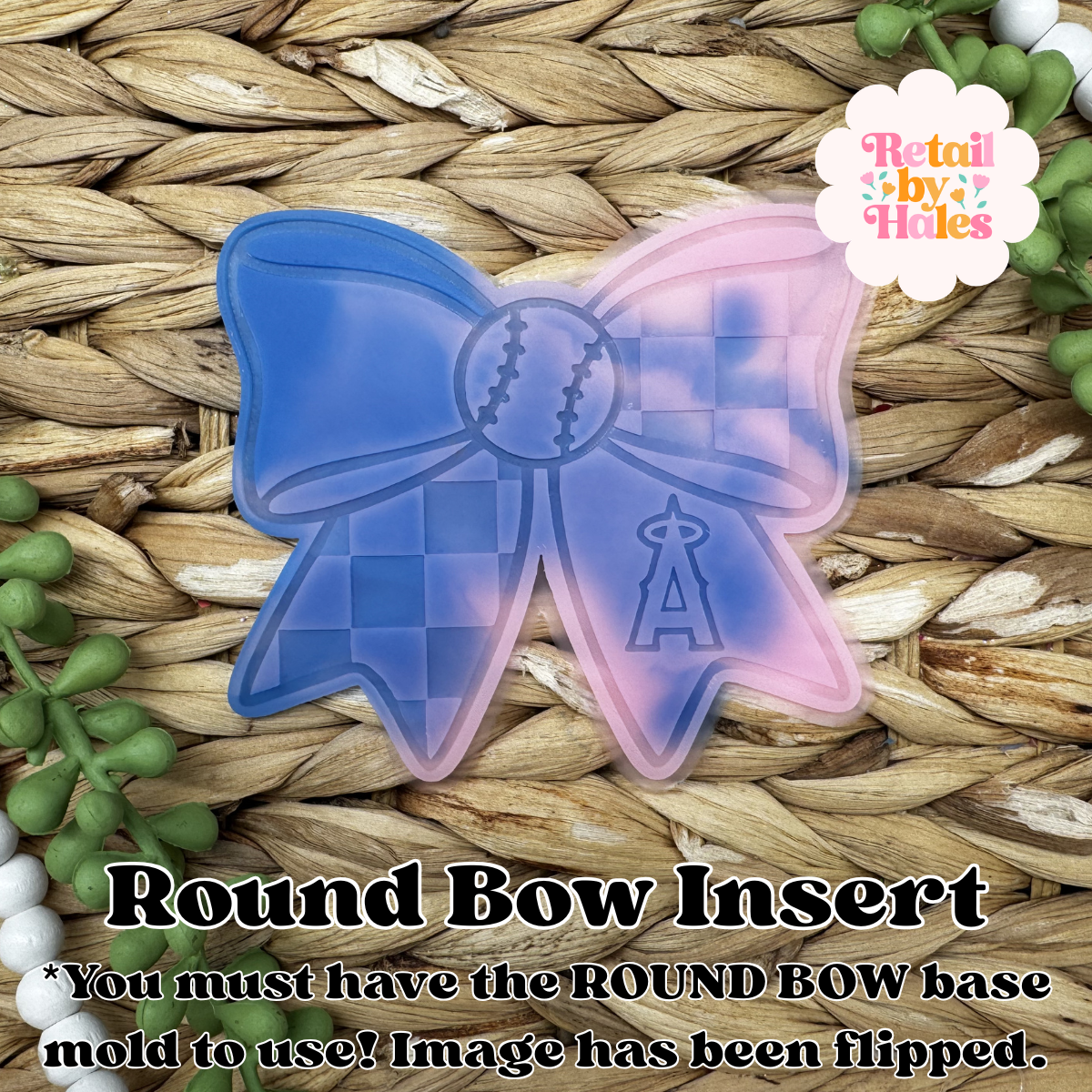 Los Angeles Angels Baseball Bow Insert Freshie Mold