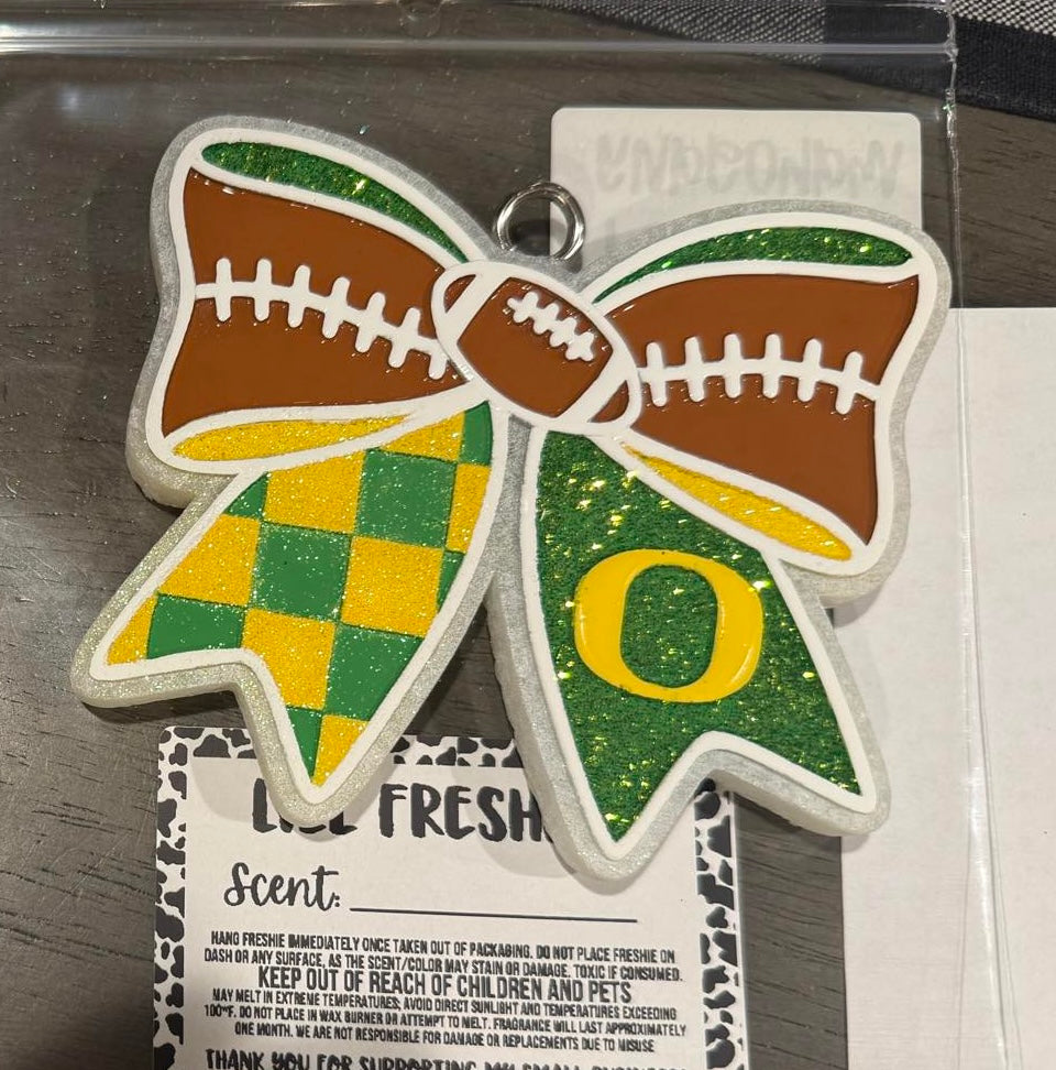 Oregon Ducks Football Bow Insert Freshie Mold