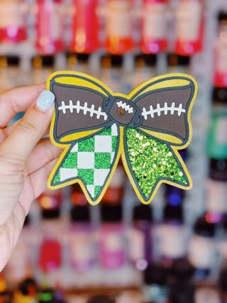 Blank Football Bow Insert Freshie Mold