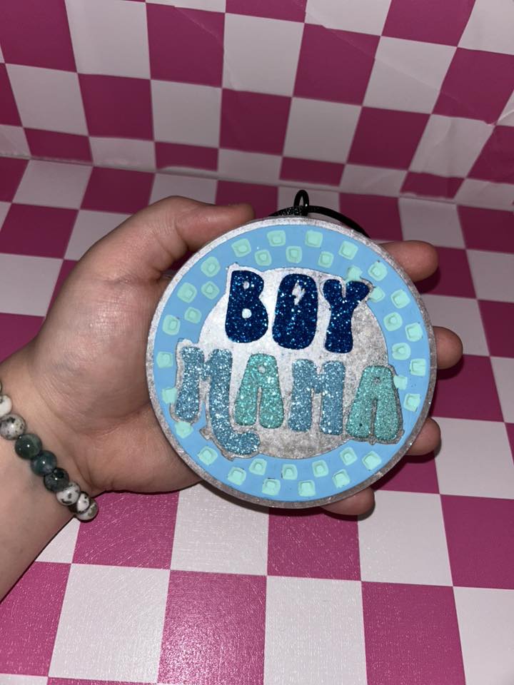 Boy Mama Round Insert for Circle Freshie Mold