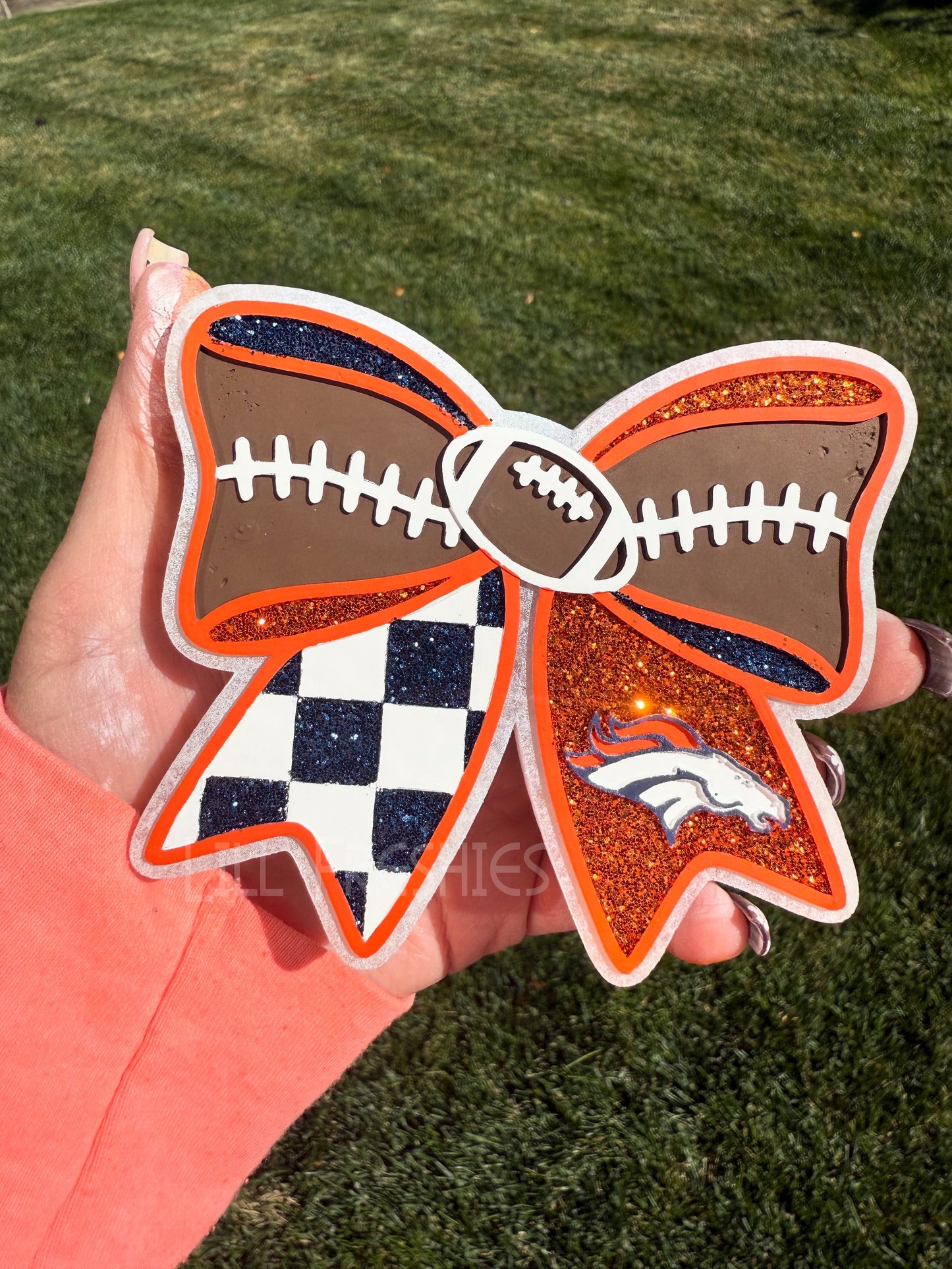 Broncos Football Bow Insert Freshie Mold