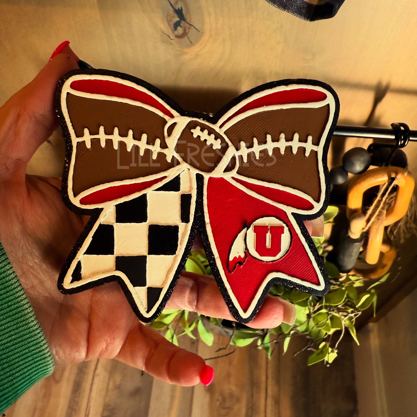 University of Utah Utes Football Bow Insert Freshie Mold