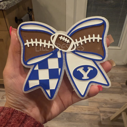 BYU Football Bow Insert Freshie Mold