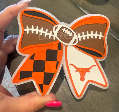 Texas Longhorn Football Bow Insert Freshie Mold