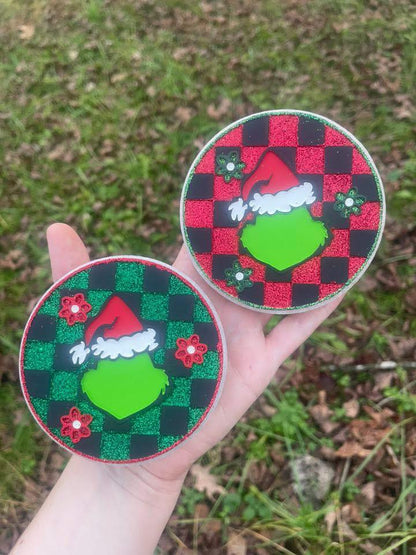 Grouch and Flowers Round Insert for Circle Freshie Mold